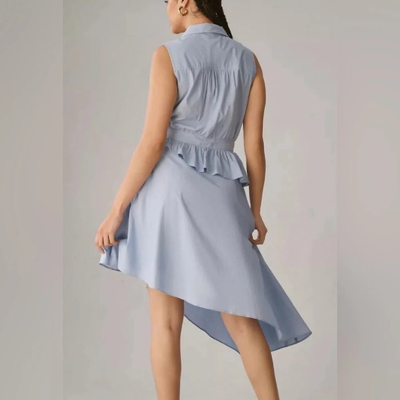 Anthropologie Maeve Asymmetrical Sleeveless Shirt Dress Preppy Boho NWT 2 - Picture 12 of 12